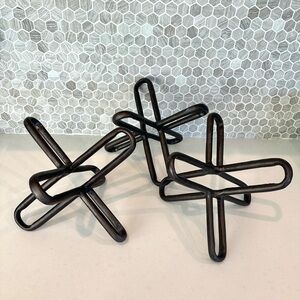 Black Metal Geometric Sculptures